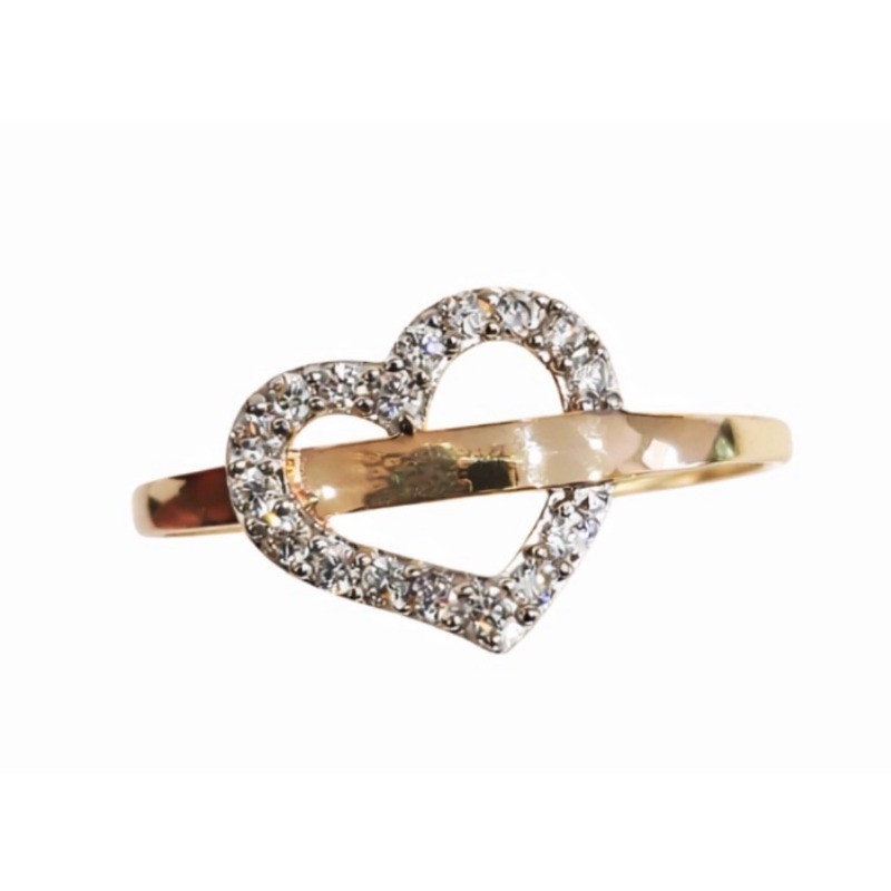 bague amoria Or 750 /1000  avec oxydes de zirconium  taille : 54