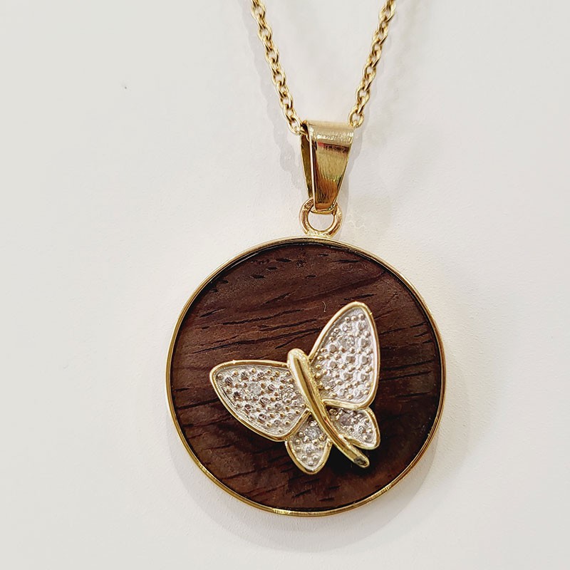 Collier femme papillon Touche du Bois